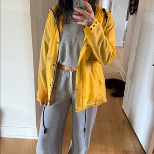 Hunter Bright Yellow Hooded Rain Jacket